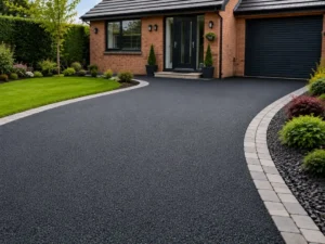Tarmac Driveway With Block Edging