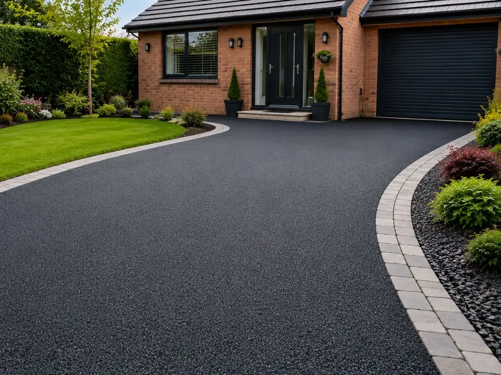 Tarmac Driveway With Block Edging